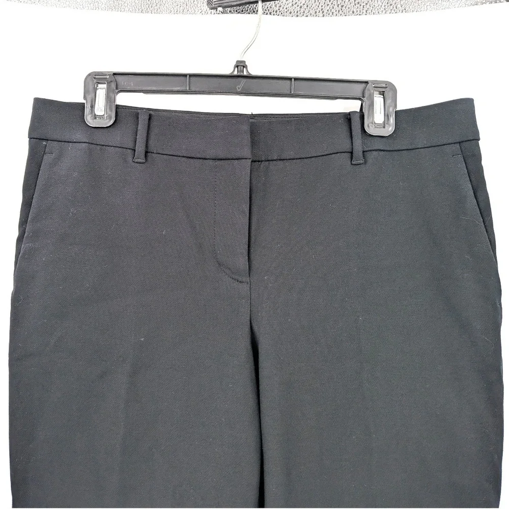 Ann Taylor Petite Curvy Fit Dress‎ Pants Ankle Cropped Black Career Stretch 10P